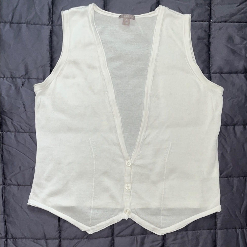 JJill Sleeveless Button-Front Vest Size Medium Petite